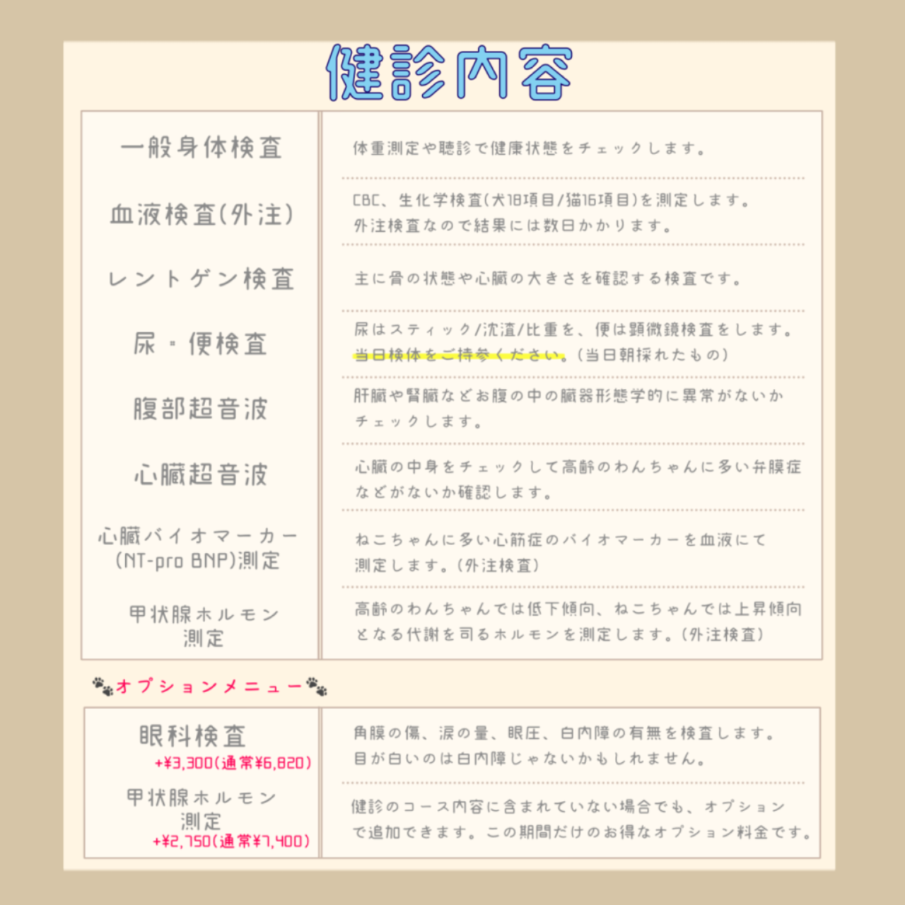 健康診断キャンペーン内容
